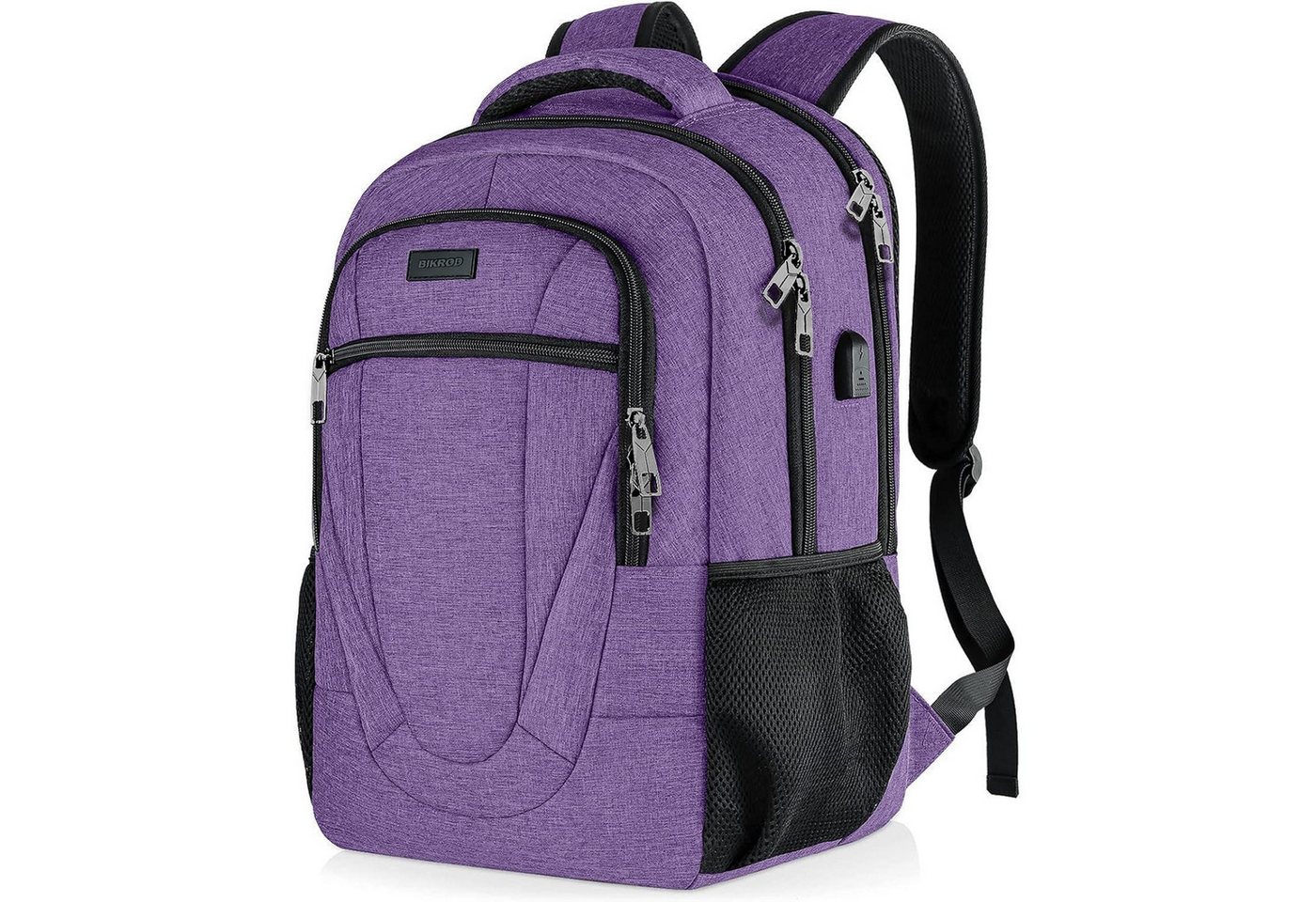 LuxusKollektion Laptoprucksack Rucksack Herren Laptoptasche USB Wasserdicht 17.3 Zoll Lila von LuxusKollektion