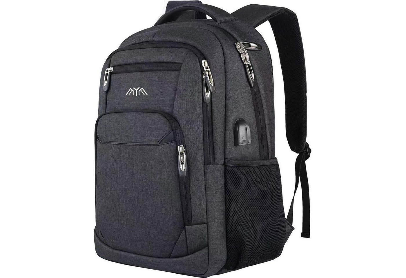 LuxusKollektion Laptoprucksack Rucksack Herren Schulrucksack Laptop Wandern 17,3 Zoll Holzkohle von LuxusKollektion