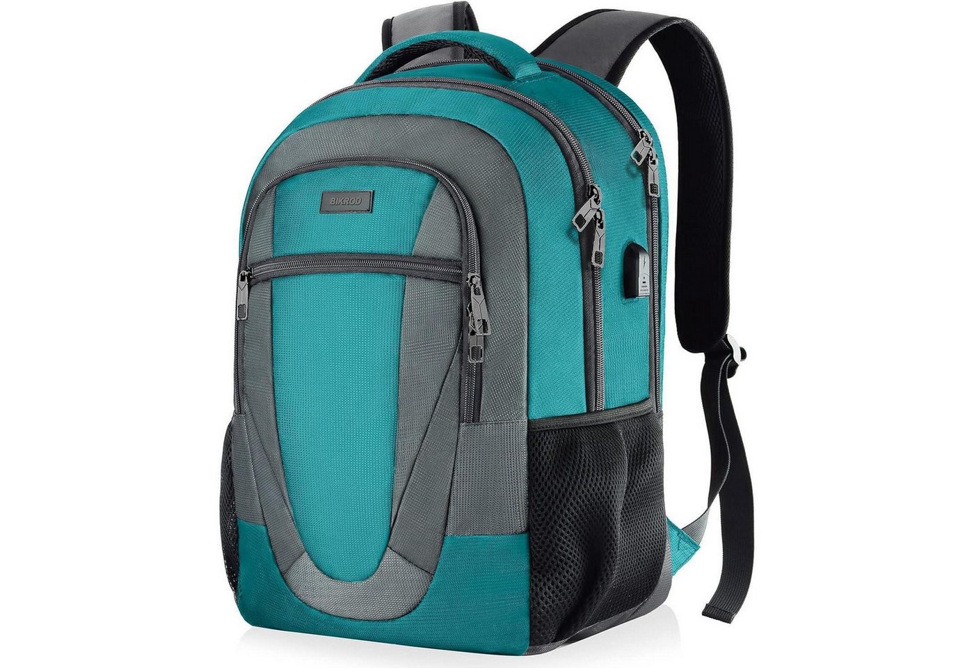 LuxusKollektion Laptoprucksack Rucksack Laptop 15.6 Zoll Wasserdicht USB Anti 15.6 Zoll Grüngrau von LuxusKollektion