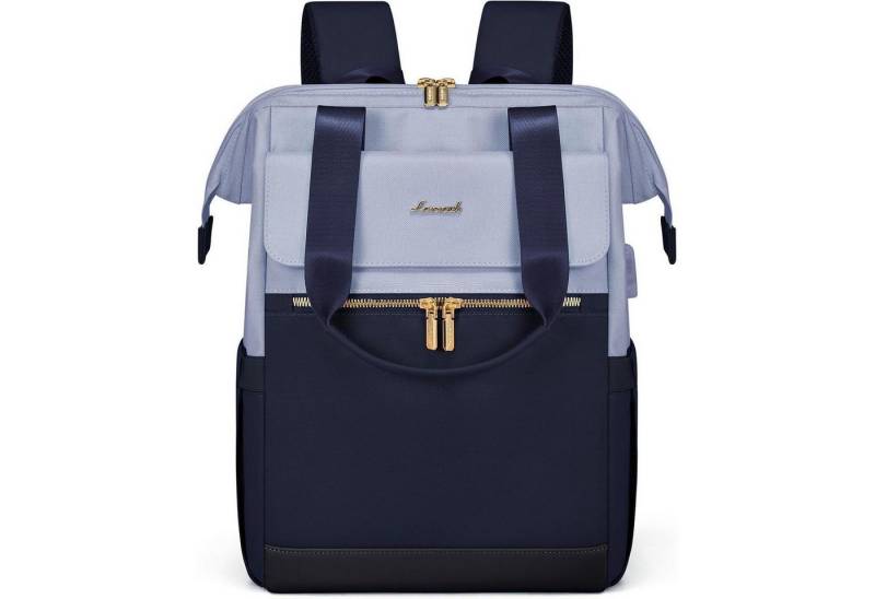 LuxusKollektion Laptoprucksack Rucksack Laptop 17Zoll Blau 2in1 Hellblau & Marineblau 17,3 Zoll von LuxusKollektion