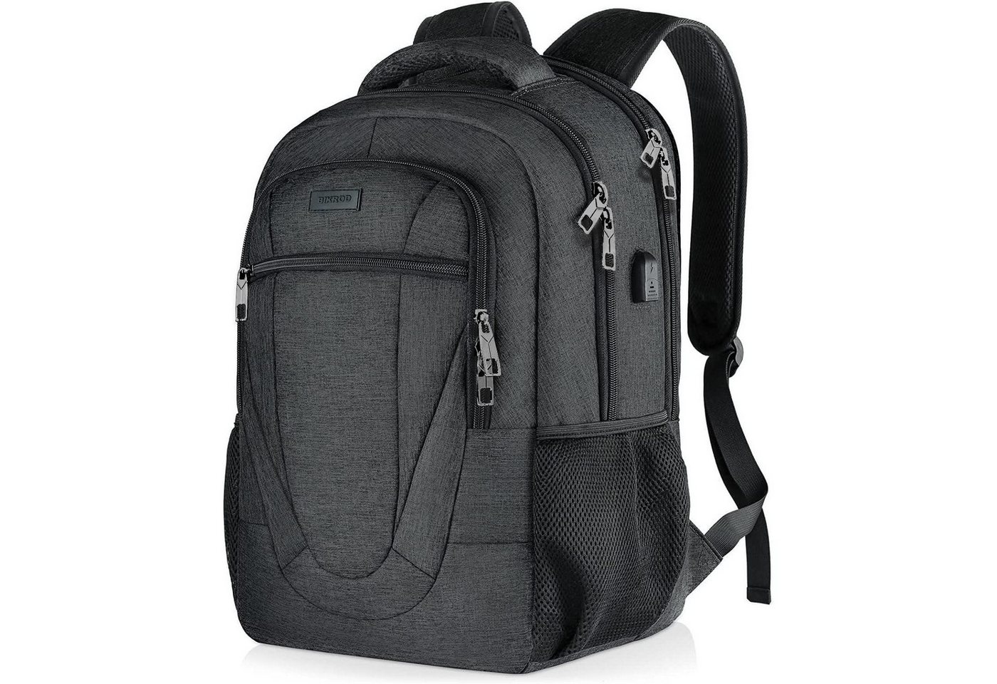 LuxusKollektion Laptoprucksack Rucksack Laptop Herren Wasserdicht USB Anti 15.6 Zoll Schwarz von LuxusKollektion