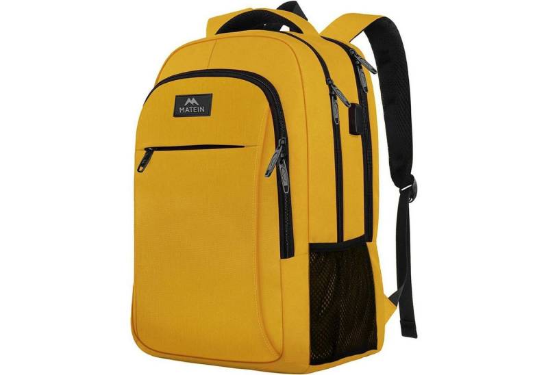 LuxusKollektion Laptoprucksack Rucksack Laptop USB Ladeanschluss Damen Zitronengelb 15,6 Zoll Gelb von LuxusKollektion