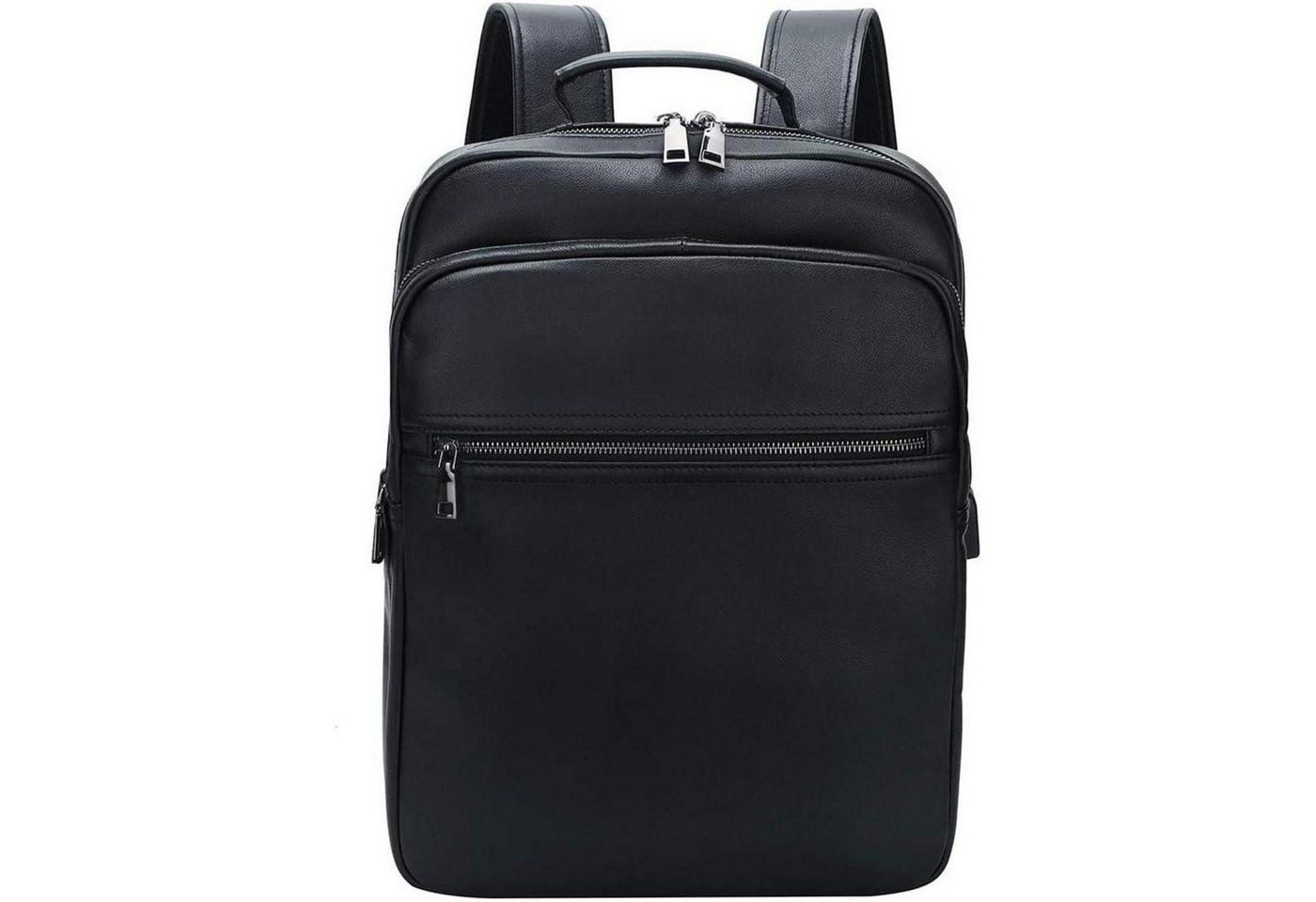 LuxusKollektion Laptoprucksack Rucksack Leder Kurierrucksack Laptoprucksack 14Zoll Schwarz Schwarz2 von LuxusKollektion