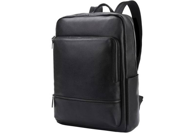 LuxusKollektion Laptoprucksack Rucksack Rindsleder Laptoprucksack 14 Zoll Herren Schwarz Schwarz4 von LuxusKollektion