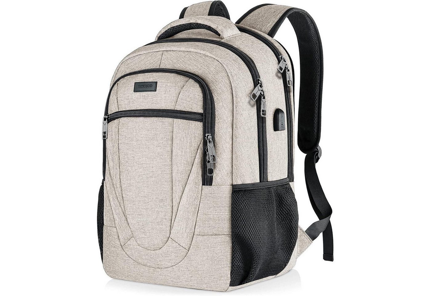 LuxusKollektion Laptoprucksack Rucksack Wasserdicht 17.3 Zoll Laptop USB Anti 17.3 Zoll Beige von LuxusKollektion
