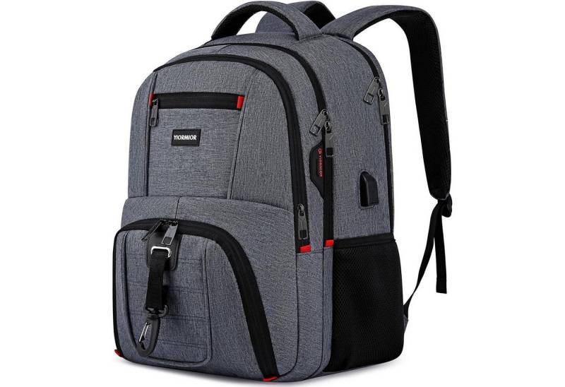 LuxusKollektion Laptoprucksack Schulrucksack Jungen Mädchen Laptop USB Wasserdicht Grau2 15,6 Zoll von LuxusKollektion