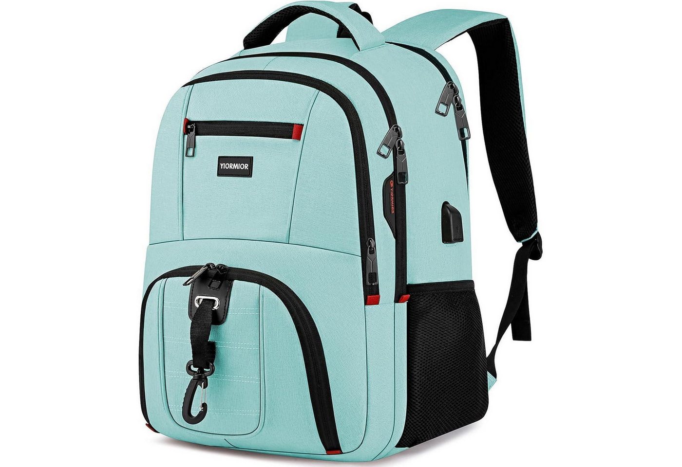 LuxusKollektion Laptoprucksack Schulrucksack Laptop USB Jungen Mädchen Teenager Minze2 15,6 Zoll von LuxusKollektion