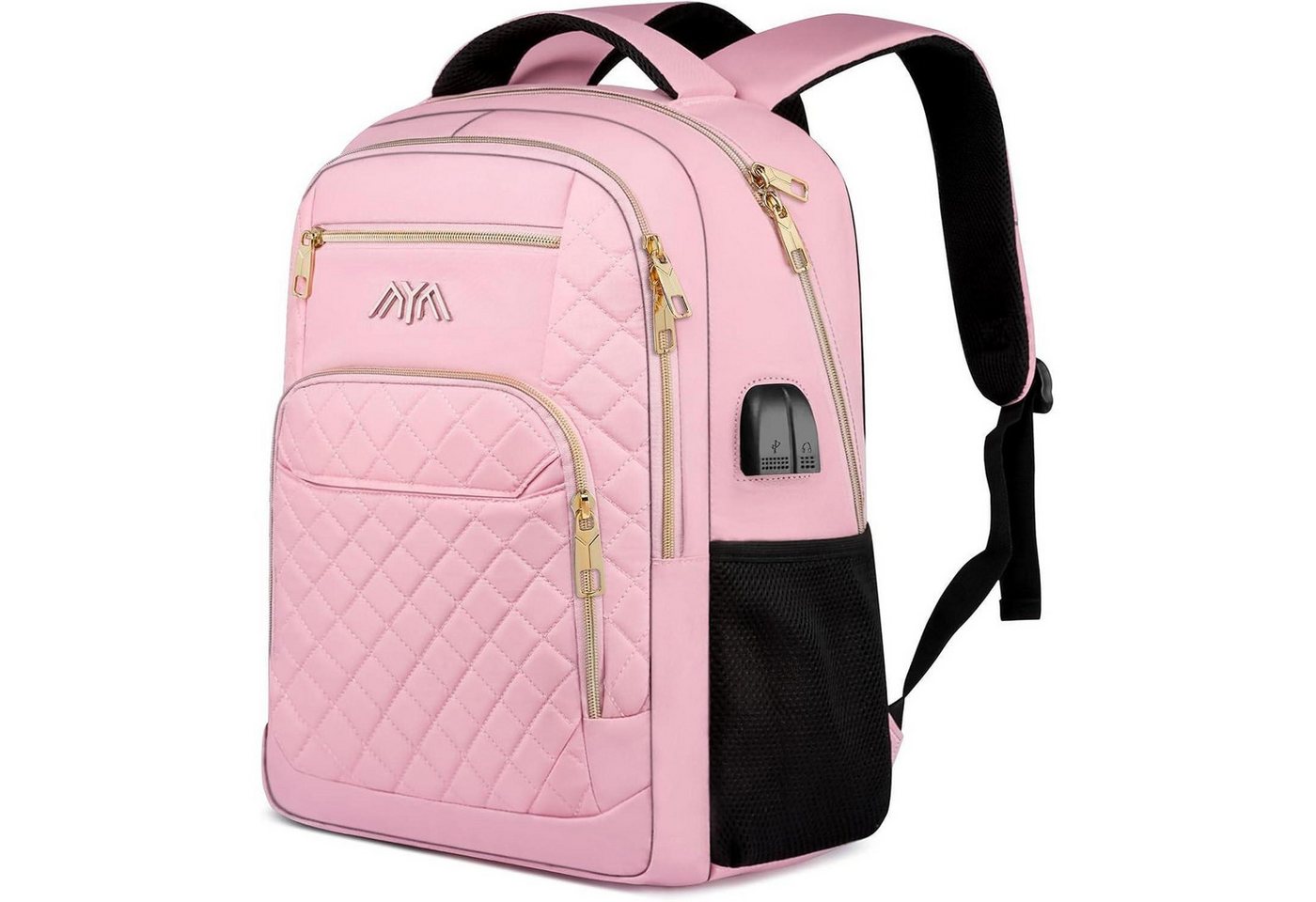 LuxusKollektion Laptoprucksack Schulrucksack Mädchen Teenager Laptop USB 15,6 Zoll Neu Rosa von LuxusKollektion