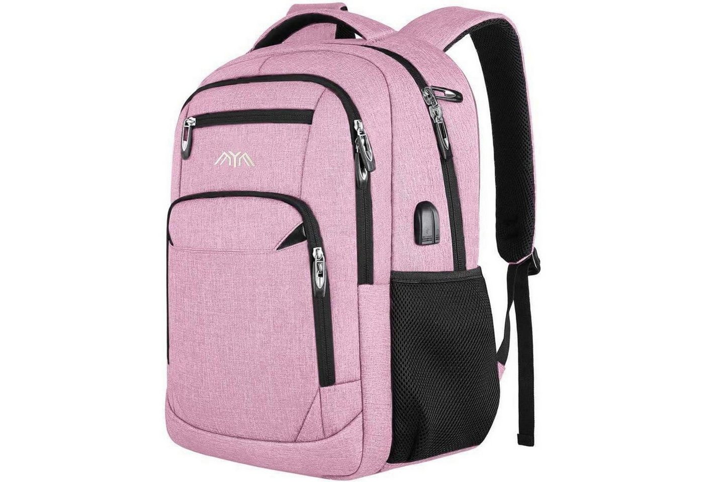 LuxusKollektion Laptoprucksack Schulrucksack Mädchen Teenager Laptop USB Business 15,6 Zoll Rosa von LuxusKollektion