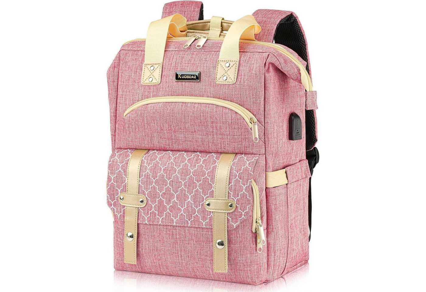 LuxusKollektion Laptoprucksack Schulrucksack Mädchen Teenager Laptopfach USB 15,6 Zoll Rosa von LuxusKollektion