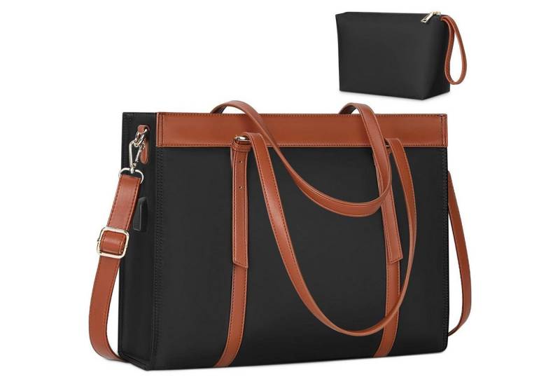 LuxusKollektion Laptoptasche Damen Groß 15.6 Zoll Wasserdichte Laptoptasche mit USB-Ladeanschluss von LuxusKollektion