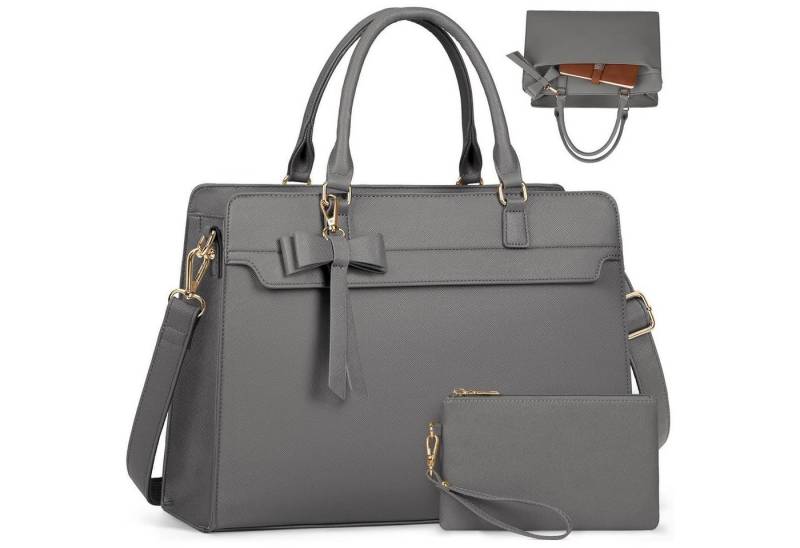 LuxusKollektion Laptoptasche Handtasche Damen Laptoptasche 15.6Zoll Wasserdicht Set Grau von LuxusKollektion