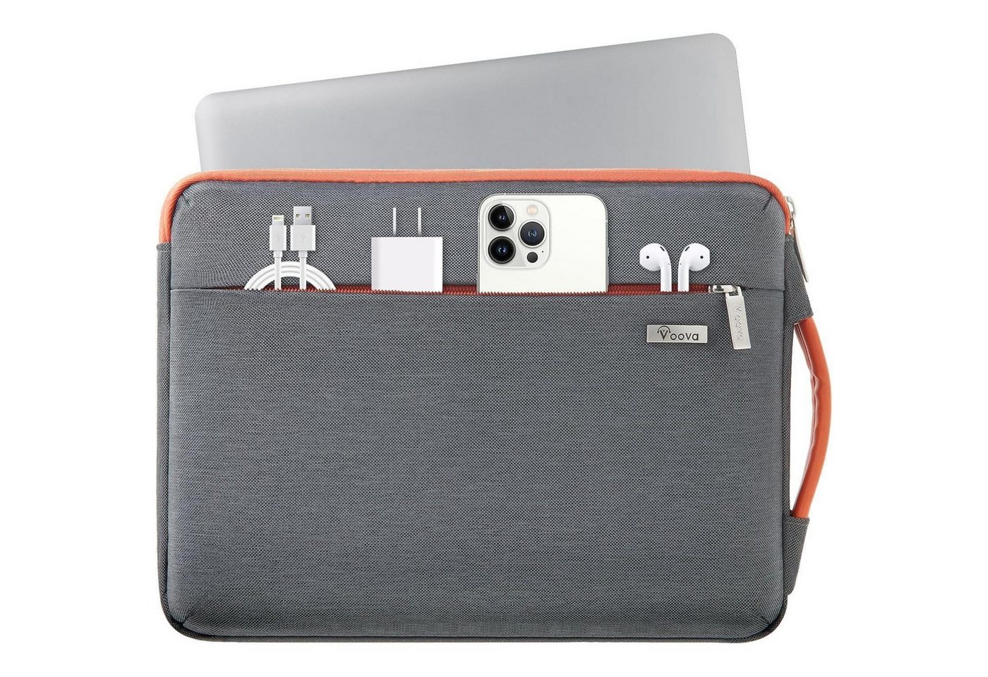 LuxusKollektion Laptoptasche Laptop Hülle 14 Zoll MacBook Air 360°Schutz Laptoptasche Dunkelgrau von LuxusKollektion