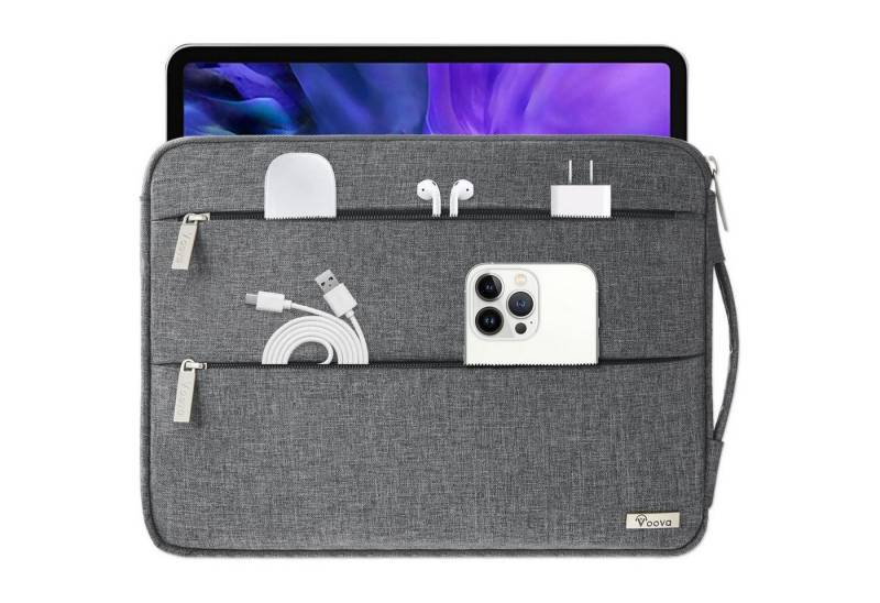 LuxusKollektion Laptoptasche Laptophülle 11.6 13.3 13.6 Zoll Laptop 11,6-13,6 Pouces Dunkelgrau von LuxusKollektion