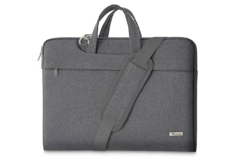 LuxusKollektion Laptoptasche Laptoptasche 15 15,6 16 Zoll Wasserdicht Schultergurt Grau 15-16 von LuxusKollektion