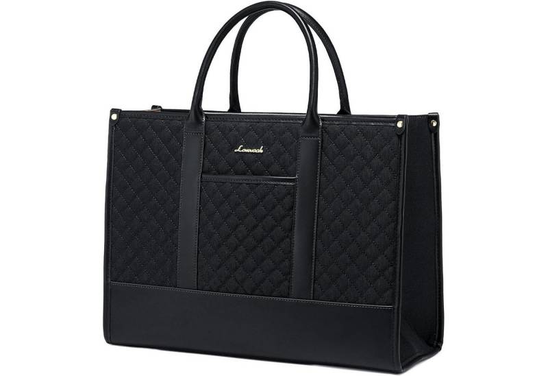 LuxusKollektion Laptoptasche Laptoptasche Damen 14 Zoll wasserdicht 14 Zoll Schwarz-nur Handtasche von LuxusKollektion