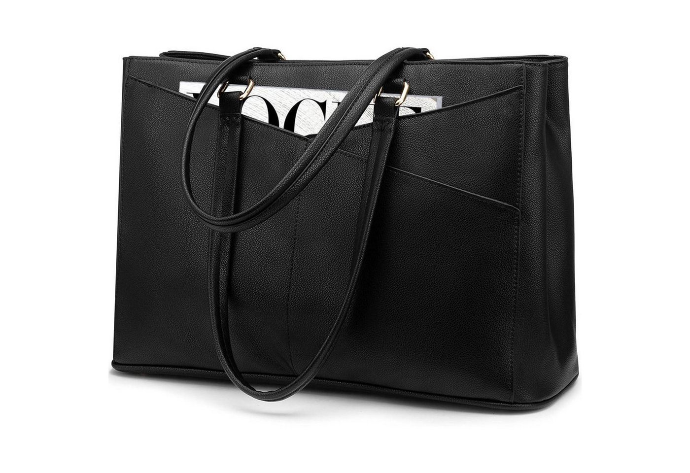 LuxusKollektion Laptoptasche Laptoptasche Damen 17 Zoll Wasserdicht Shopper 1-schwarz 17 Zoll von LuxusKollektion