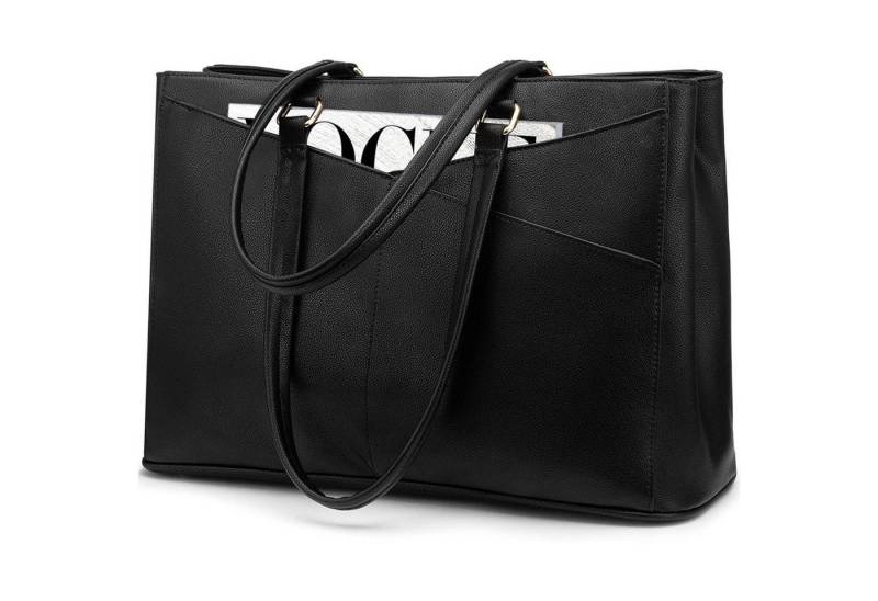 LuxusKollektion Laptoptasche Laptoptasche Damen 17 Zoll Wasserdicht Shopper 1-schwarz 17 Zoll von LuxusKollektion