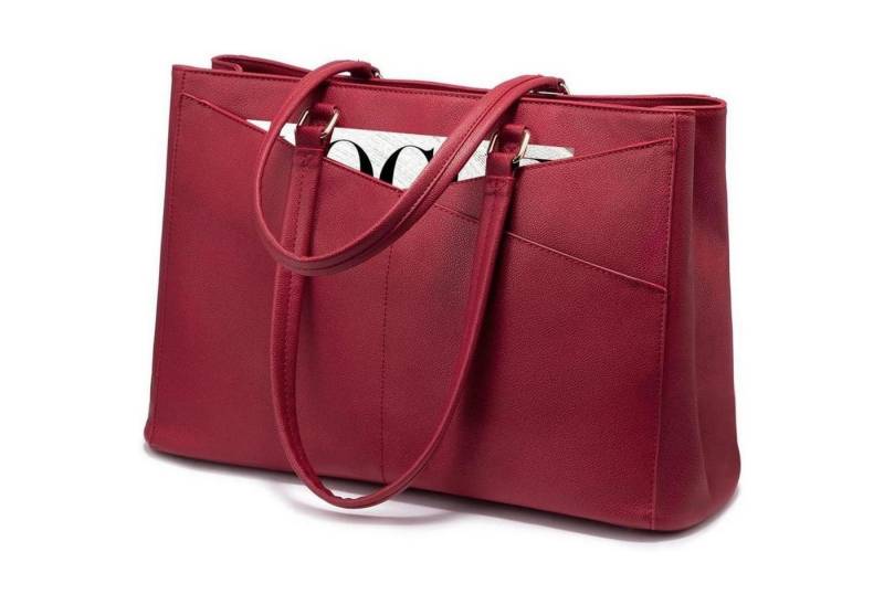 LuxusKollektion Laptoptasche Laptoptasche Damen Aktentasche Schultertasche 1-rot 15,6 Zoll von LuxusKollektion