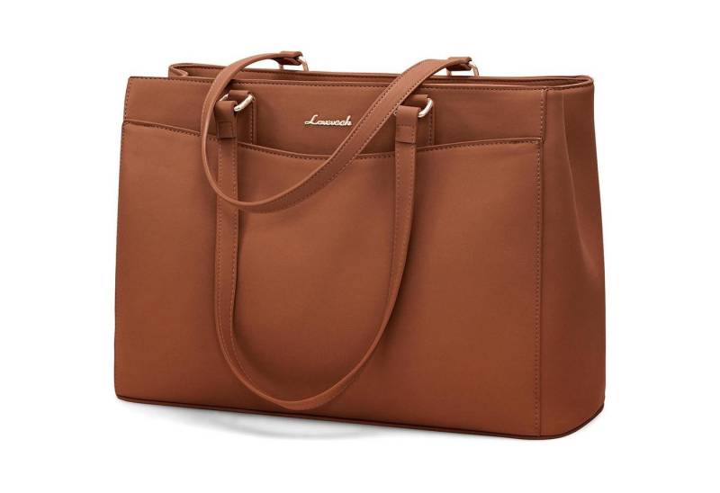 LuxusKollektion Laptoptasche Laptoptasche Damen Aktentasche Schultertasche Braun 15,6 Zoll von LuxusKollektion