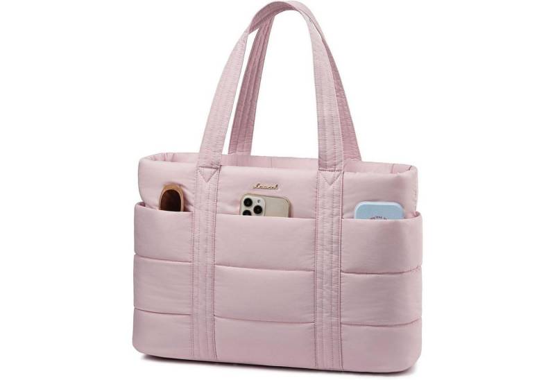 LuxusKollektion Laptoptasche Laptoptasche Damen Aktentasche Schultertasche Shopper 15.6 Zoll Rosa von LuxusKollektion