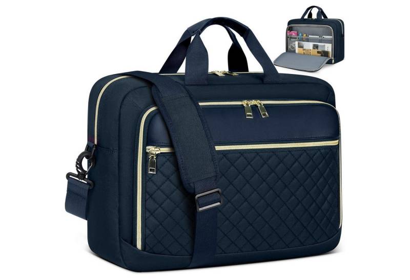 LuxusKollektion Laptoptasche Laptoptasche Damen Notebook wasserdicht Marineblau 17.3 Zoll von LuxusKollektion
