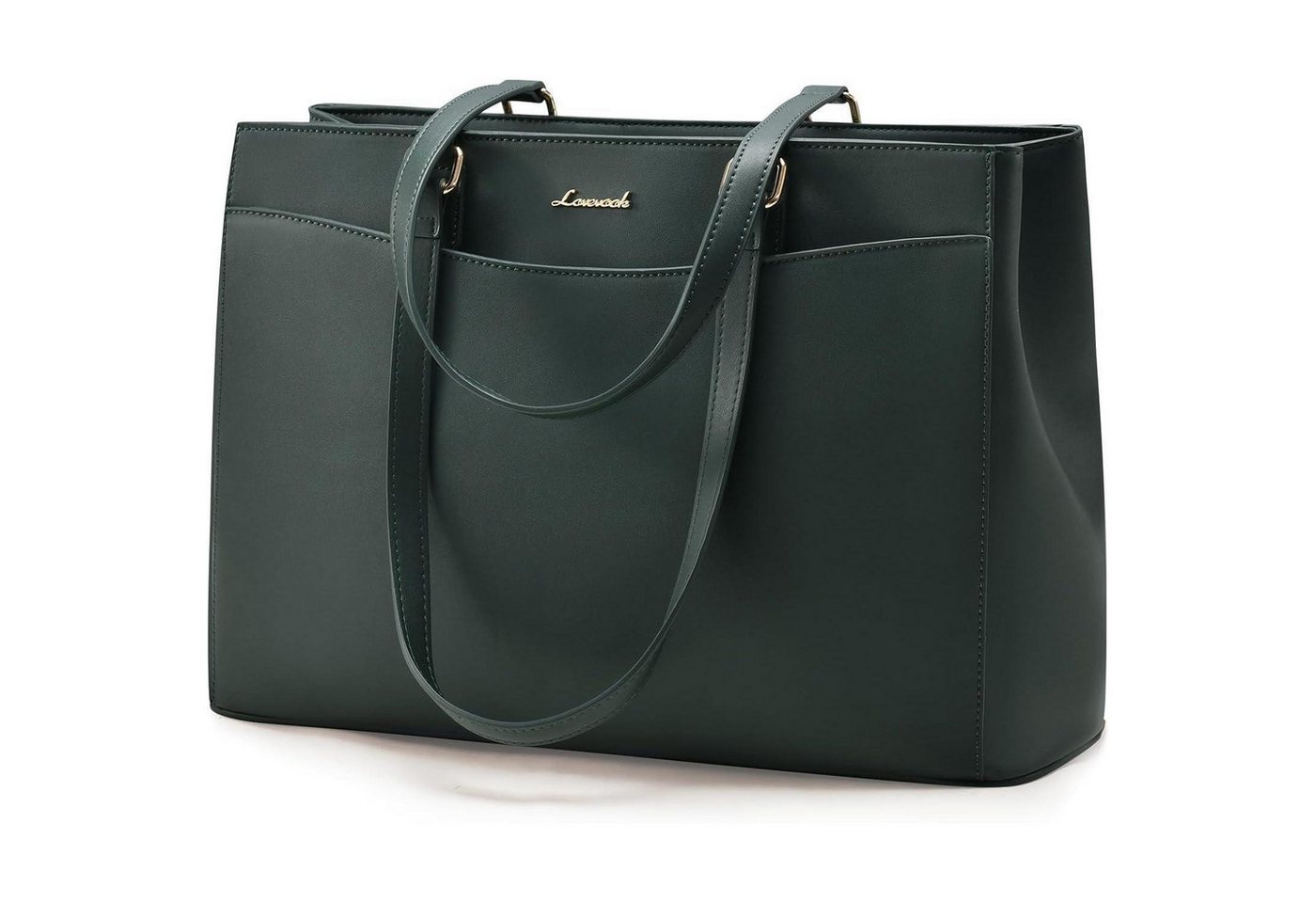 LuxusKollektion Laptoptasche Laptoptasche Damen Schultertasche Aktentasche Dunkelgrün 15,6 Zoll von LuxusKollektion