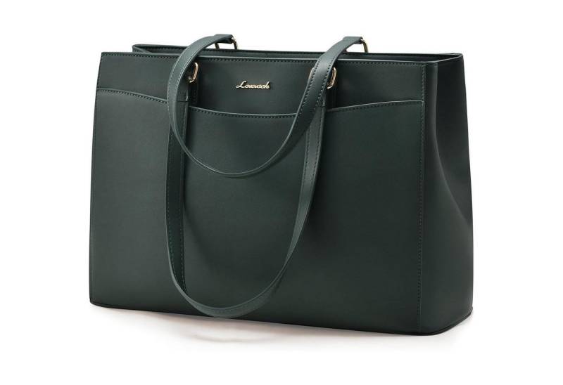 LuxusKollektion Laptoptasche Laptoptasche Damen Schultertasche Aktentasche Dunkelgrün 15,6 Zoll von LuxusKollektion