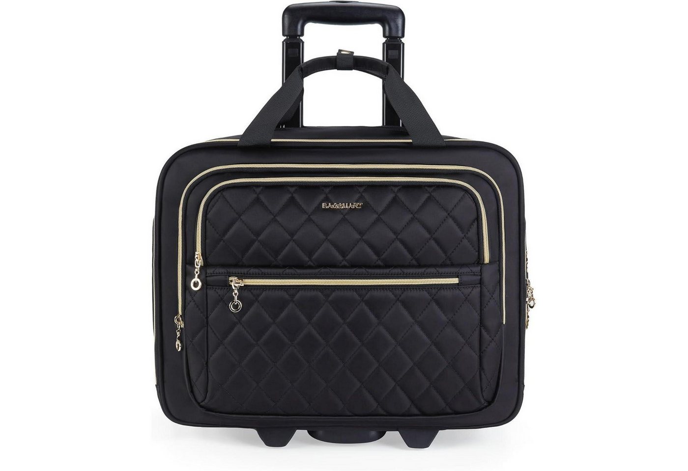 LuxusKollektion Laptoptasche Laptoptasche rollbar Aktentasche 15,6 Zoll TSA Schwarz 15.6 Inch von LuxusKollektion