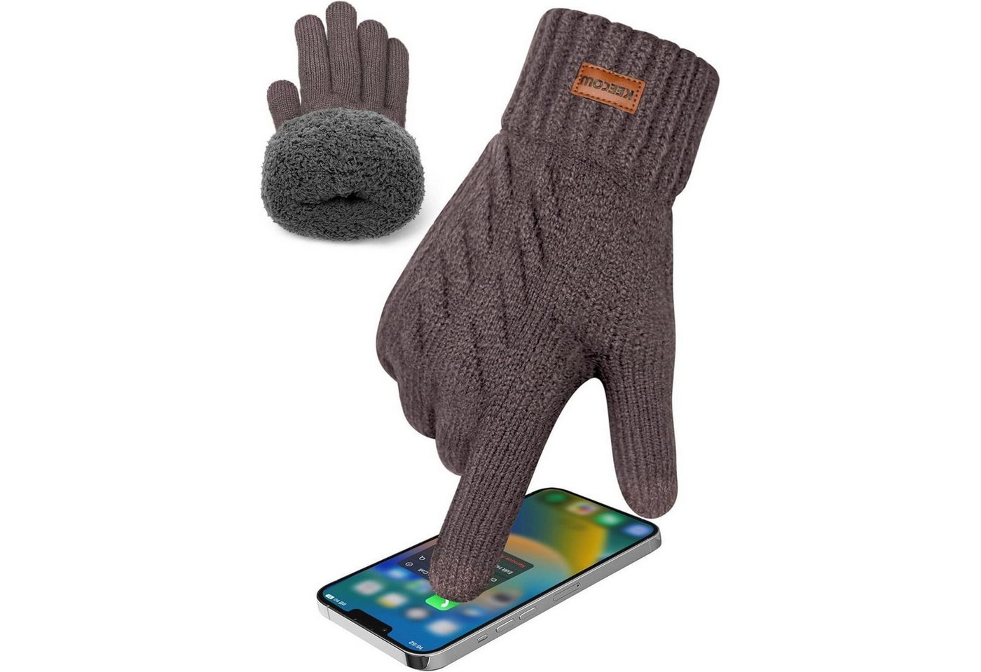 LuxusKollektion Laufhandschuhe Handschuhe Herren Winterhandschuhe Touchscreen Thermo Kaffee von LuxusKollektion