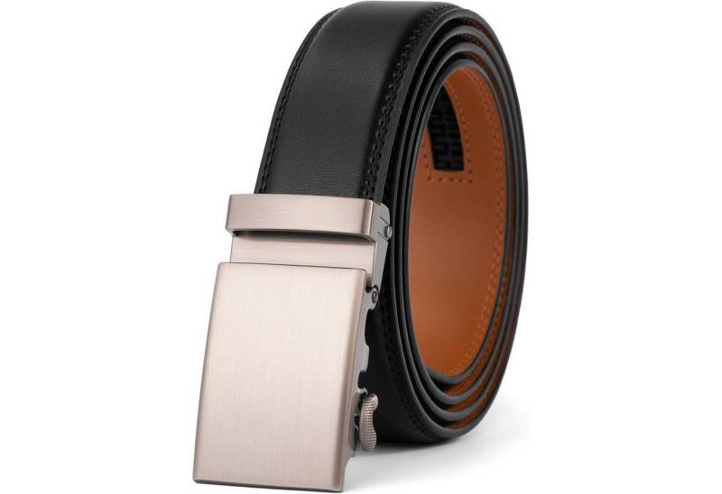 LuxusKollektion Ledergürtel Gürtel Herren Automatik Taille 40W-44W=Länge 130cm Schwarz-2207 von LuxusKollektion