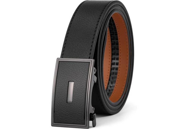 LuxusKollektion Ledergürtel Gürtel Herren Ledergürtel Taille 48W 52W Länge 150cm Schwarz 231217 von LuxusKollektion