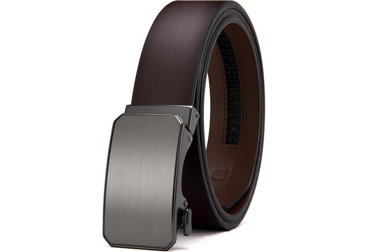 LuxusKollektion Ledergürtel Gürtel Holzkohle-dunkelbraun Taille 90-100cm (Gesamtlänge 115cm) von LuxusKollektion