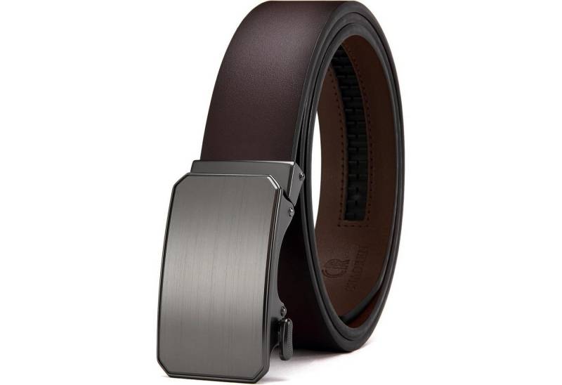 LuxusKollektion Ledergürtel Gürtel Holzkohle-dunkelbraun Taille 90-100cm (Gesamtlänge 115cm) von LuxusKollektion