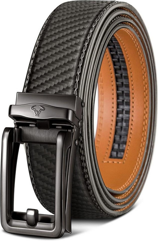 LuxusKollektion Ledergürtel Herren Ledergürtel Ratsche Automatik Schnalle Anzug Freizeit 35mm von LuxusKollektion