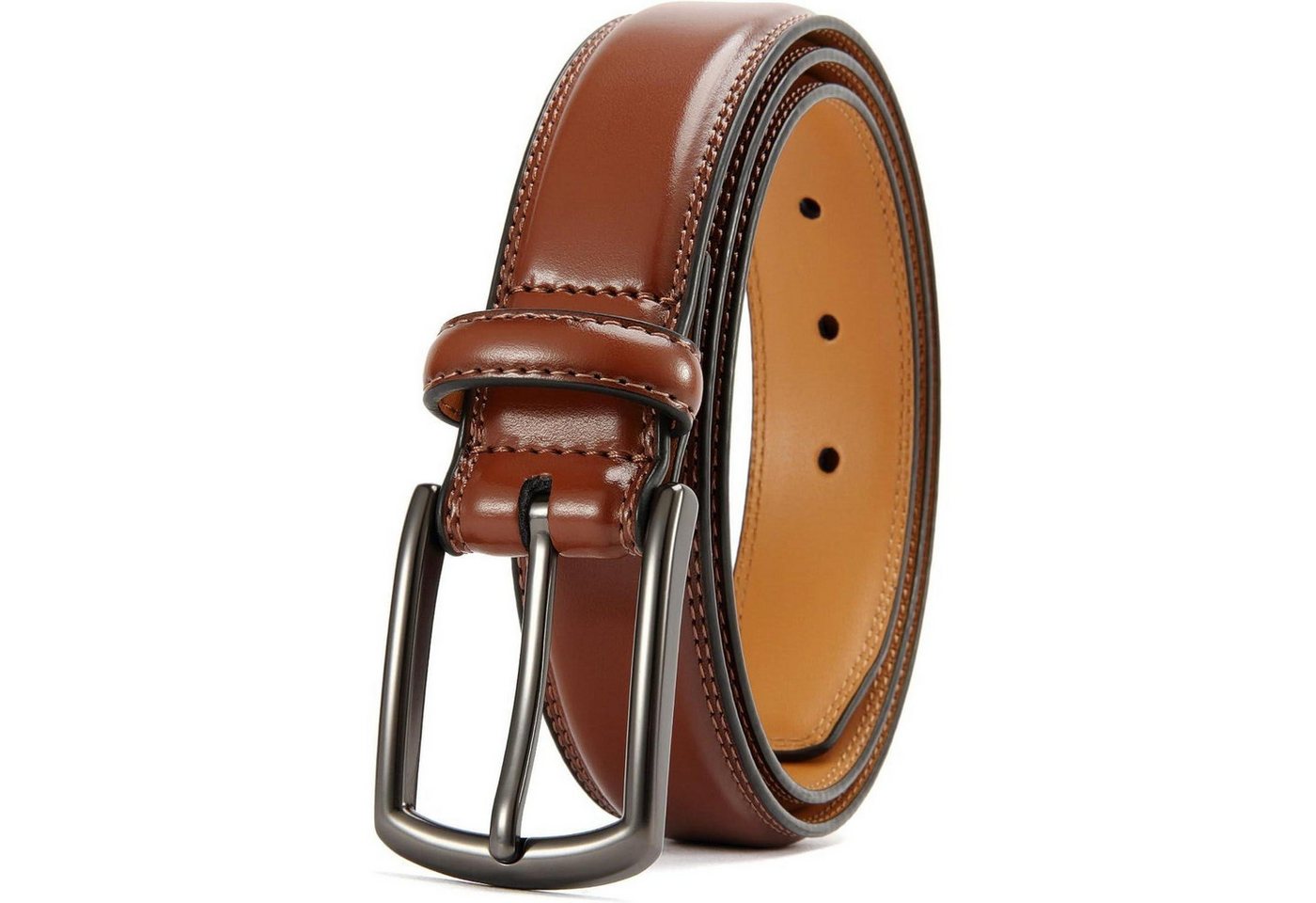 LuxusKollektion Ledergürtel Ledergürtel Herren 32mm Business Braun Bundweite 113 Gesamtlänge 125cm von LuxusKollektion