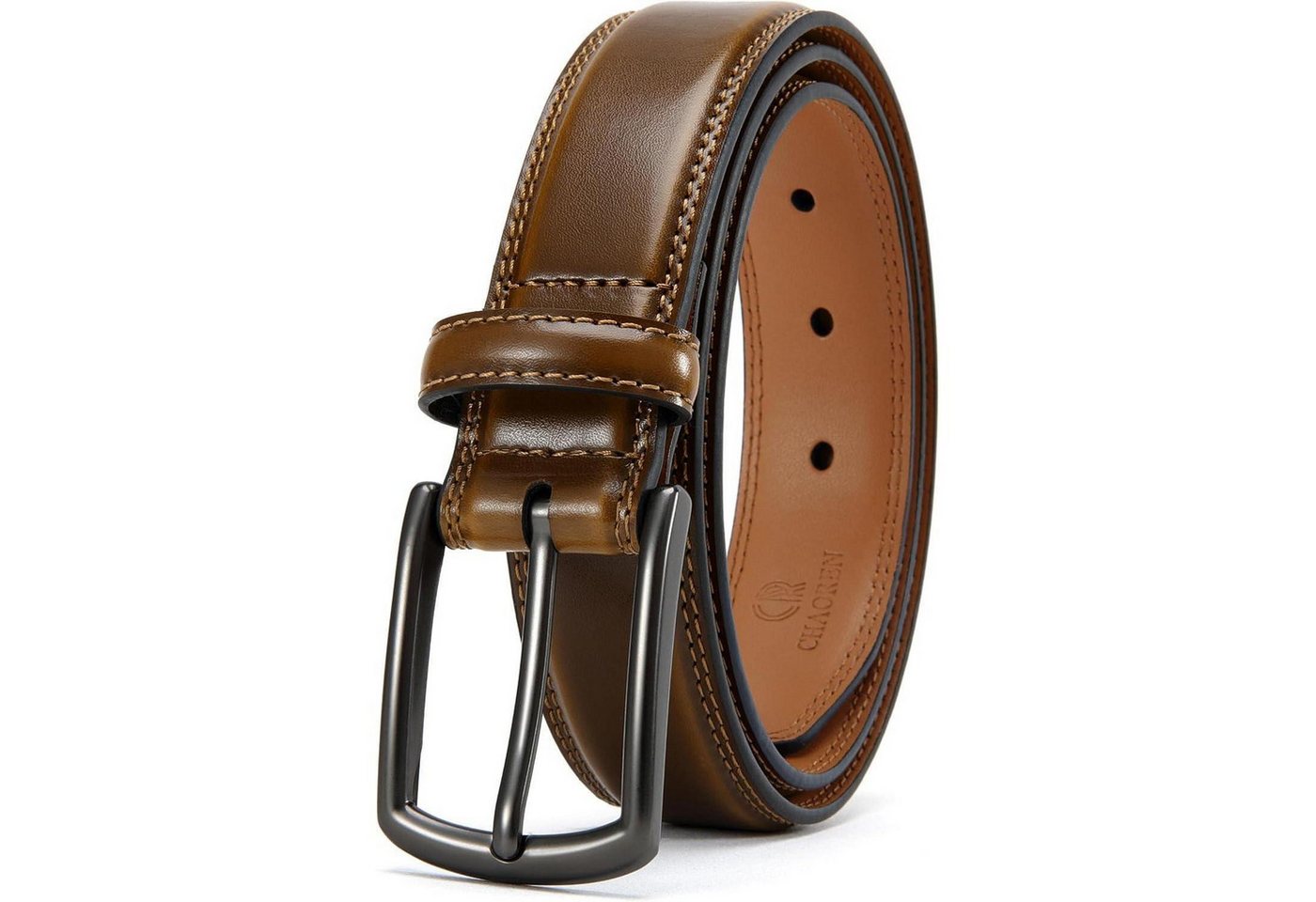 LuxusKollektion Ledergürtel Ledergürtel Herren 32mm Dunkelbraun Bundweite 108 Gesamtlänge 120cm von LuxusKollektion