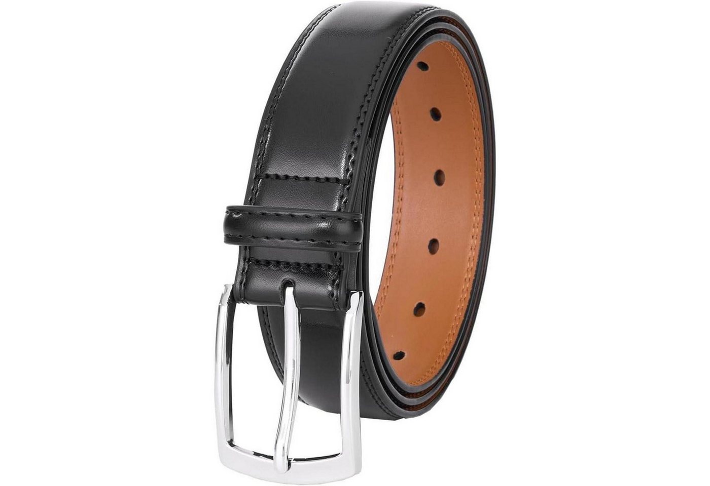 LuxusKollektion Ledergürtel Ledergürtel Herren Anzuggürtel 35mm Schwarz Taille 38W-41W=Länge 120cm von LuxusKollektion