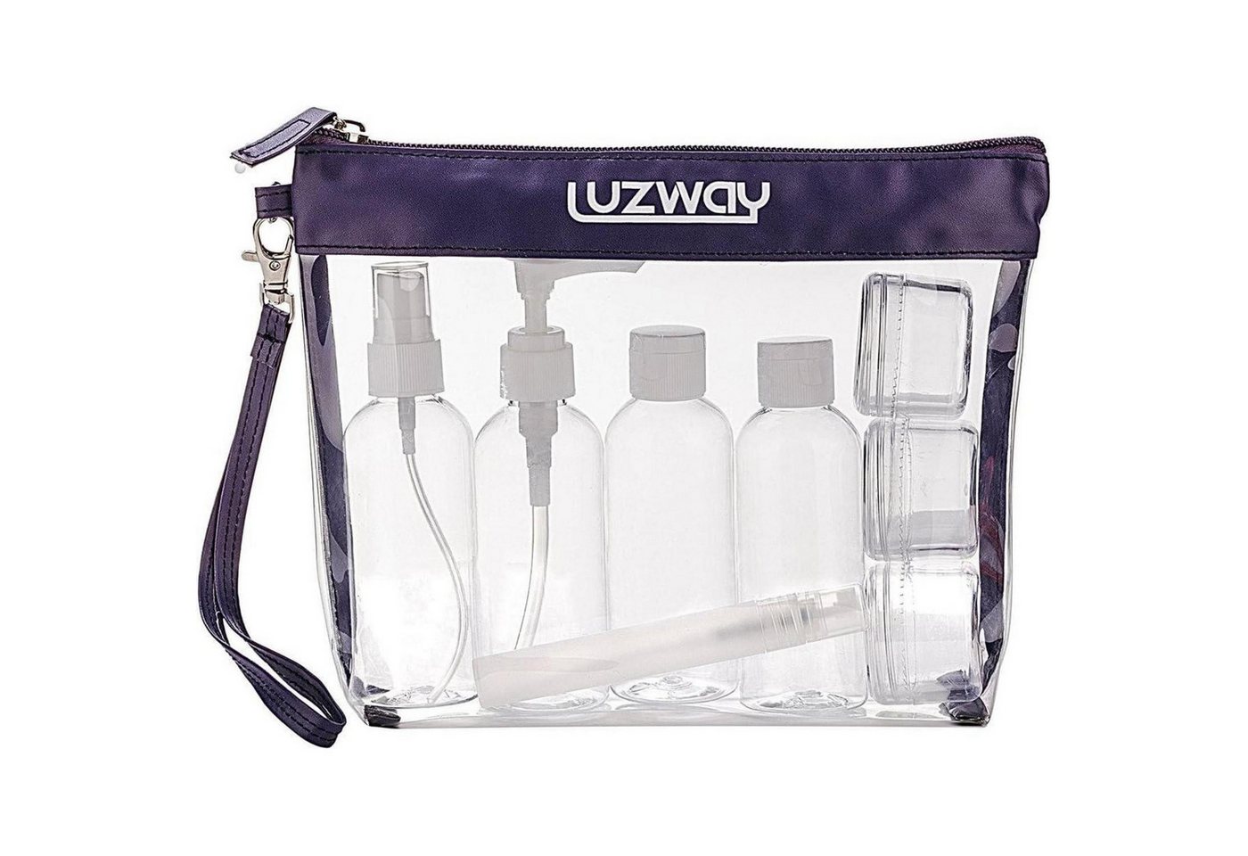 LuxusKollektion Liquidtasche Kulturbeutel Transparent Reiseflaschen 100ml Handgepäck Tsl02b-bl von LuxusKollektion