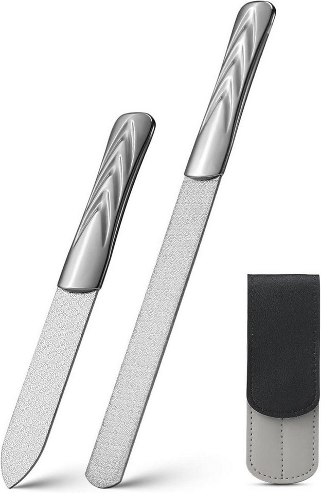 FVION Mineral-Nagelfeile Nagelfeilen Edelstahl Doppelseitig Anti-Rutsch Fein Grob Maniküre Set von FVION