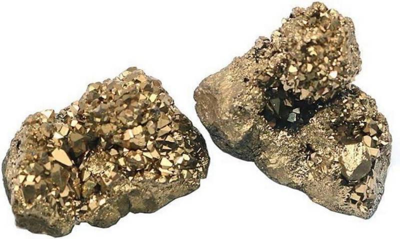 LuxusKollektion Mineralstein Pyrit Katzen gold Natürlicher Stein 2er Set Chakra Energie von LuxusKollektion