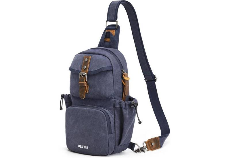 LuxusKollektion Minirucksack Brusttasche Canvas Herren Retro Reise Arbeit Pendelverkehr Blau von LuxusKollektion