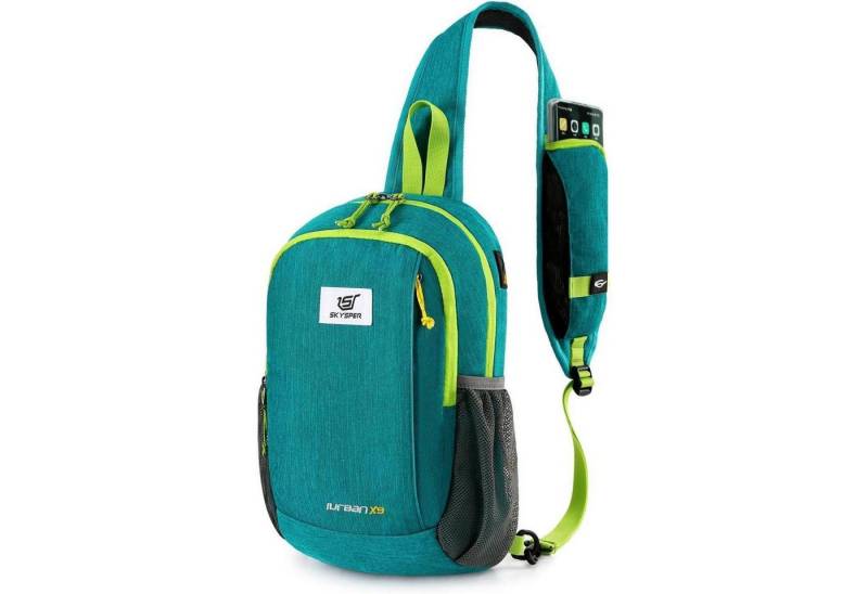 LuxusKollektion Minirucksack Brusttasche Herren Crossbody AntiDiebstahl Klein Urbanx9-grün von LuxusKollektion