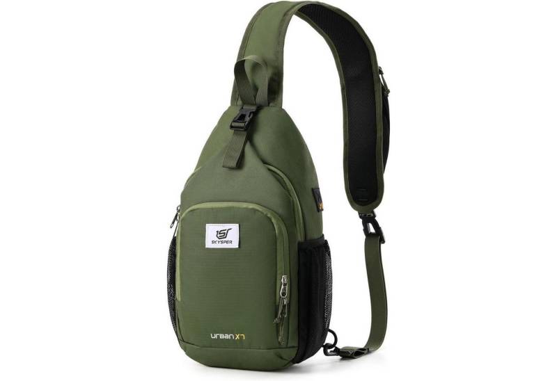 LuxusKollektion Minirucksack Brusttasche Schultertasche Sling Crossbody Herren Urbanx7-armygrün von LuxusKollektion