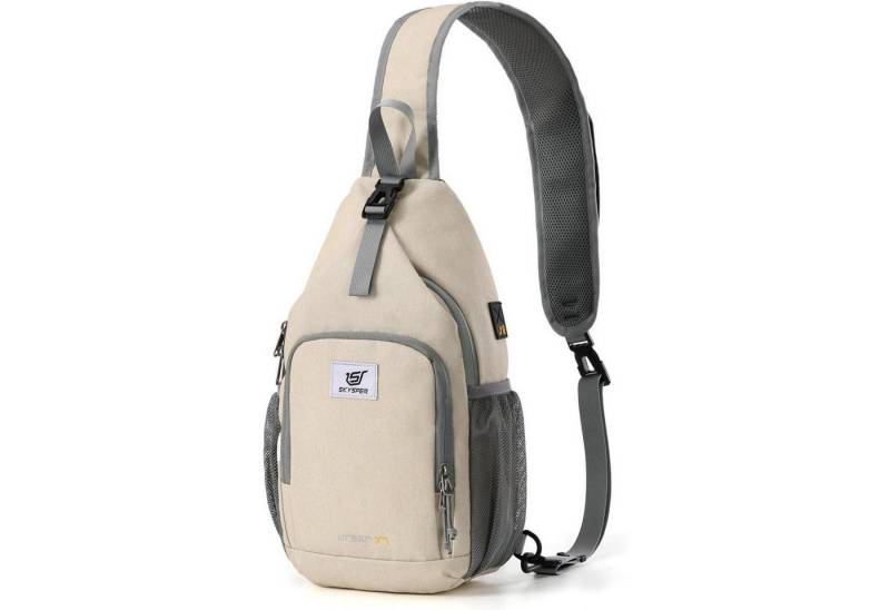 LuxusKollektion Minirucksack Brusttasche Sling Crossbody Klein Herren Damen Outdoor Urbanx7-beige von LuxusKollektion
