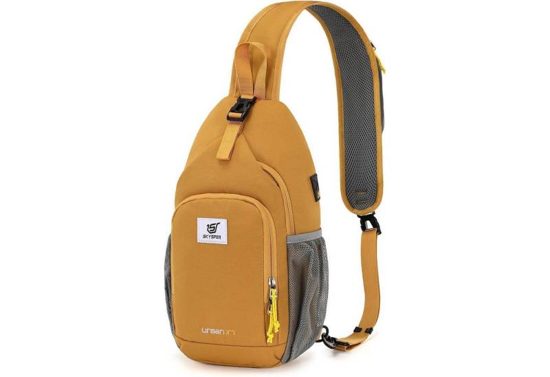 LuxusKollektion Minirucksack Brusttasche Sling Crossbody Klein Leicht Herren Urbnax7-aprikose von LuxusKollektion