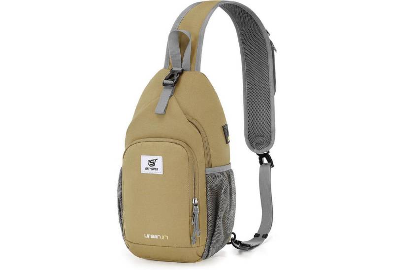 LuxusKollektion Minirucksack Brusttasche Sling Crossbody Umhängetasche Herren Outdoor Khaki von LuxusKollektion