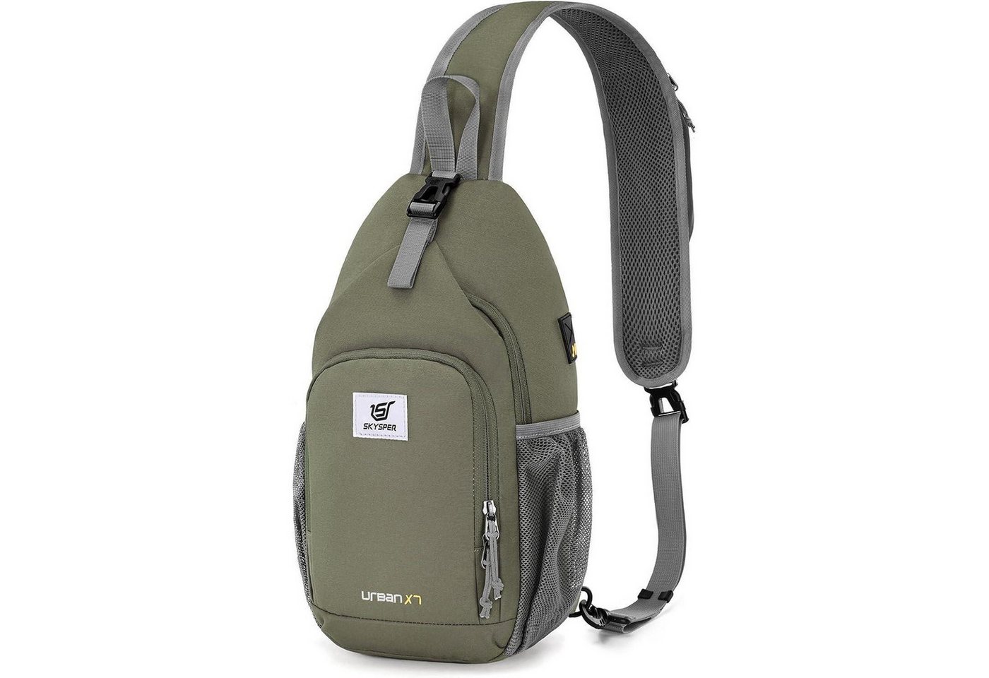 LuxusKollektion Minirucksack Brusttasche Slingbag Crossbody Herren Damen Outdoor Helles Taupe von LuxusKollektion