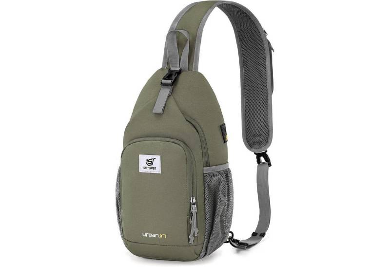 LuxusKollektion Minirucksack Brusttasche Slingbag Crossbody Herren Damen Outdoor Helles Taupe von LuxusKollektion