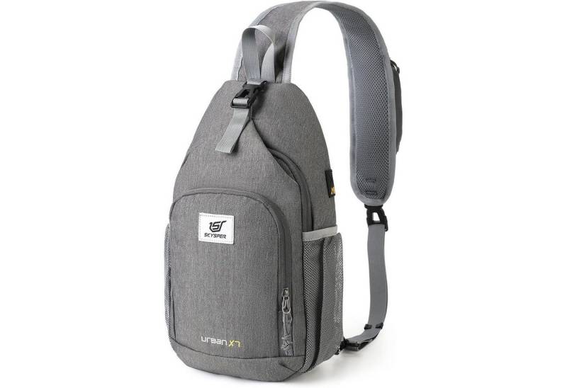 LuxusKollektion Minirucksack Brusttasche Umhängetasche Sling Herren Damen Klein Urbanx7 dunkelgrau von LuxusKollektion